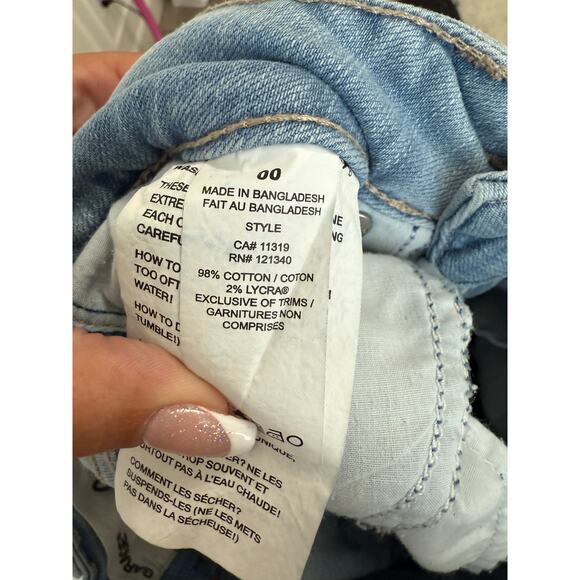 Garage Stretch Distressed Jeans Light Wash Size 00 - Picture 5 of 5